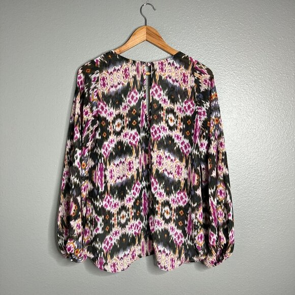 NEW Show Me Your Mumu Chelsey St. Gaudens Top Ikat Semi-Sheer High-Low Small - Picture 10 of 10